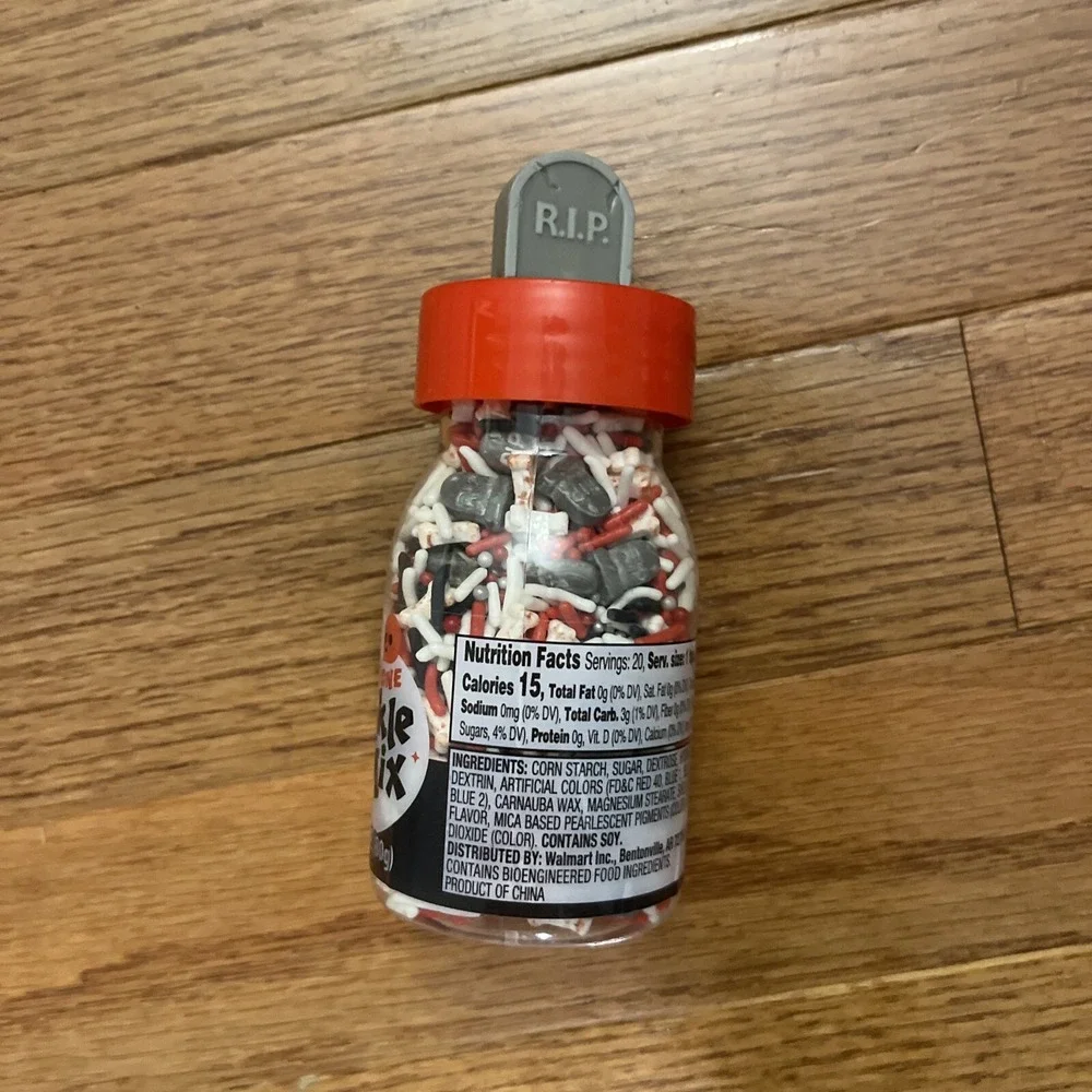Great Value Halloween Sprinkle Mix Black White Red w/ Tombstones 2.82 oz each